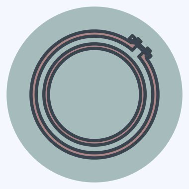 Icon Nakışlı Hoop. Terzi sembolü için uygun. renk arkadaşı stili. Basit dizayn edilebilir. tasarım şablonu. Basit gösterim