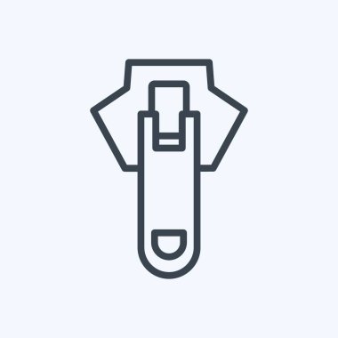 Terzi sembolü için uygun Simge Fermuarı 2. Sıra tarzı. Basit dizayn edilebilir. tasarım şablonu. Basit gösterim