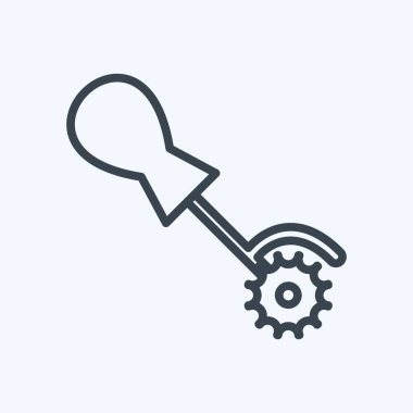 Simge Döndürme Kesme Kumaşı. Terzi sembolü için uygun. Sıra tarzı. Basit dizayn edilebilir. tasarım şablonu. Basit gösterim