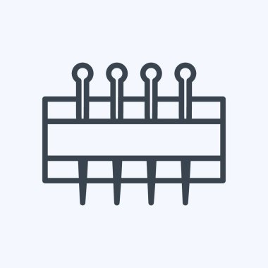Icon Needles Holder. Terzi sembolü için uygun. Sıra tarzı. Basit dizayn edilebilir. tasarım şablonu. Basit gösterim