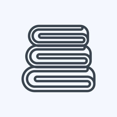 Simge katlanmış giysiler. Terzi sembolü için uygun. Sıra tarzı. Basit dizayn edilebilir. tasarım şablonu. Basit gösterim