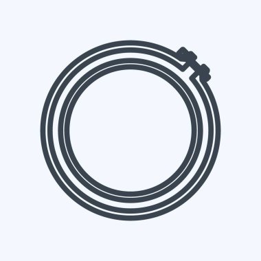 Icon Nakışlı Hoop. Terzi sembolü için uygun. Sıra tarzı. Basit dizayn edilebilir. tasarım şablonu. Basit gösterim