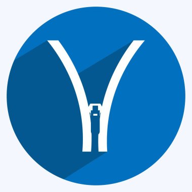 Simge Fermuarı. Terzi sembolü için uygun. Uzun gölge tarzı. Basit dizayn edilebilir. tasarım şablonu. Basit gösterim