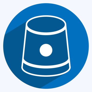 Simge Yüksüğü. Terzi sembolü için uygun. Uzun gölge tarzı. Basit dizayn edilebilir. tasarım şablonu. Basit gösterim