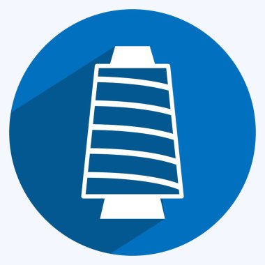 Simge İpliği Spool. Terzi sembolü için uygun. Uzun gölge tarzı. Basit dizayn edilebilir. tasarım şablonu. Basit gösterim