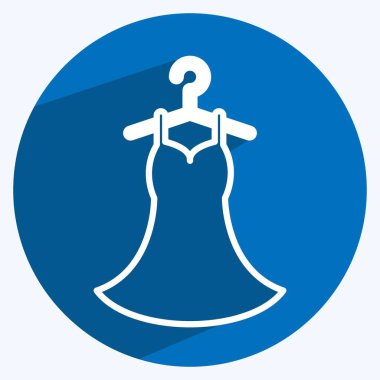 Simge Dikişli Elbise. Terzi sembolü için uygun. Uzun gölge tarzı. Basit dizayn edilebilir. tasarım şablonu. Basit gösterim