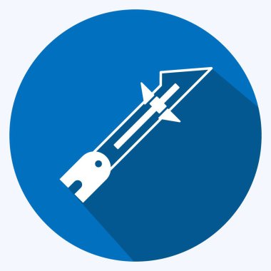 Simge Dikiş Göstergesi. Terzi sembolü için uygun. Uzun gölge tarzı. Basit dizayn edilebilir. tasarım şablonu. Basit gösterim