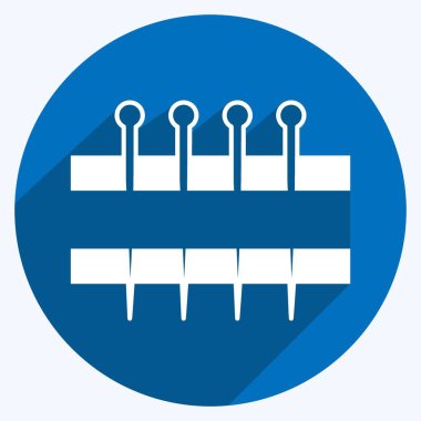Icon Needles Holder. Terzi sembolü için uygun. Uzun gölge tarzı. Basit dizayn edilebilir. tasarım şablonu. Basit gösterim