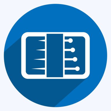 Icon Needles Paketi. Terzi sembolü için uygun. Uzun gölge tarzı. Basit dizayn edilebilir. tasarım şablonu. Basit gösterim