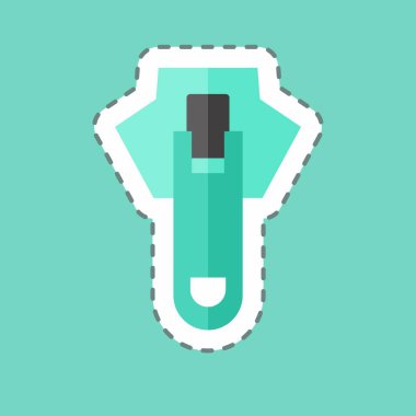 Çıkartma hattı Terzi sembolü için uygun Fermuar 2 'yi kesti. Basit dizayn edilebilir. tasarım şablonu. Basit gösterim