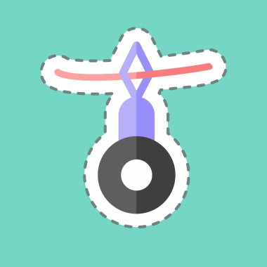 Etiket çizgisi ipliği kesti. Terzi sembolü için uygun. Basit dizayn edilebilir. tasarım şablonu. Basit gösterim