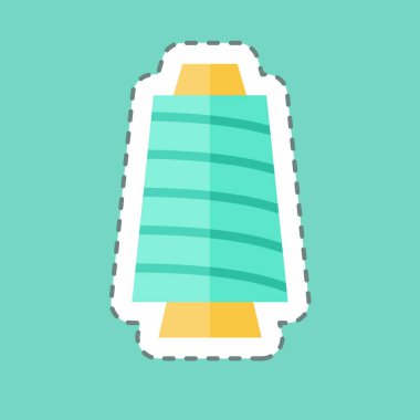 Çıkartma çizgisi iplik makarasını kesti. Terzi sembolü için uygun. Basit dizayn edilebilir. tasarım şablonu. Basit gösterim