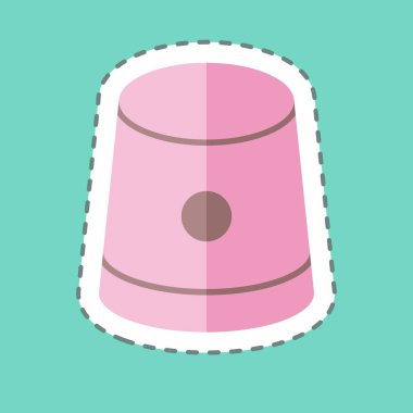 Etiket çizgisi Thimble 'ı kesti. Terzi sembolü için uygun. Basit dizayn edilebilir. tasarım şablonu. Basit gösterim