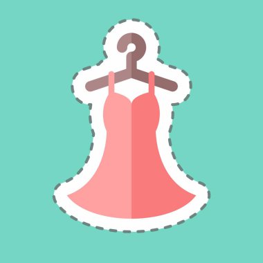 Etiket çizgisi Dikişli Elbise 'yi kesti. Terzi sembolü için uygun. Basit dizayn edilebilir. tasarım şablonu. Basit gösterim