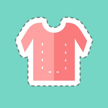 Etiket çizgisi Dikiş Çizgileri 'ni kesti. Terzi sembolü için uygun. Basit dizayn edilebilir. tasarım şablonu. Basit gösterim