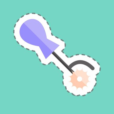 Çıkartma çizgisi Rotary Cutter Kumaşı 'nı kesti. Terzi sembolü için uygun. Basit dizayn edilebilir. tasarım şablonu. Basit gösterim