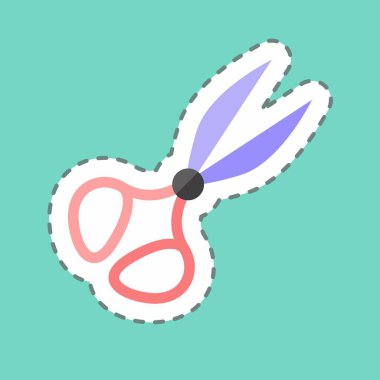 Etiket çizgisi Terzi sembolü için uygun Makas 2 çiftini kesti. Basit dizayn edilebilir. tasarım şablonu. Basit gösterim