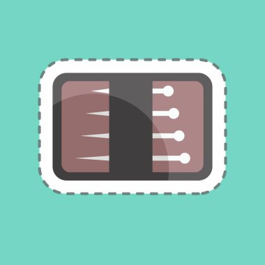 Etiket çizgisi Needles Pack 'i kesti. Terzi sembolü için uygun. Basit dizayn edilebilir. tasarım şablonu. Basit gösterim