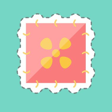 Etiket çizgisi nakışlı deseni kesti. Terzi sembolü için uygun. Basit dizayn edilebilir. tasarım şablonu. Basit gösterim