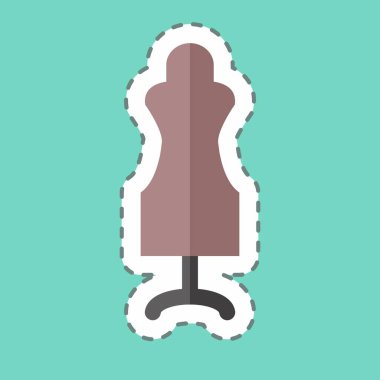 Çıkartma çizgisi Dummy 'i kesti. Terzi sembolü için uygun. Basit dizayn edilebilir. tasarım şablonu. Basit gösterim