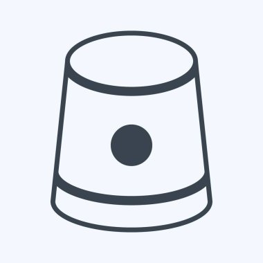 Simge Yüksüğü. Terzi sembolü için uygun. Kabartma tarzı. Basit dizayn edilebilir. tasarım şablonu. Basit gösterim