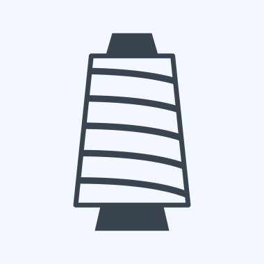 Simge İpliği Spool. Terzi sembolü için uygun. Kabartma tarzı. Basit dizayn edilebilir. tasarım şablonu. Basit gösterim