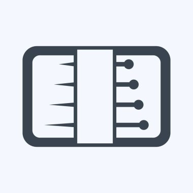 Icon Needles Paketi. Terzi sembolü için uygun. Kabartma tarzı. Basit dizayn edilebilir. tasarım şablonu. Basit gösterim