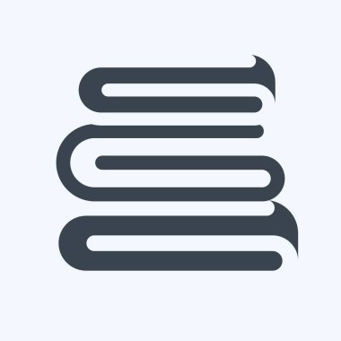 Simge katlanmış giysiler. Terzi sembolü için uygun. Kabartma tarzı. Basit dizayn edilebilir. tasarım şablonu. Basit gösterim