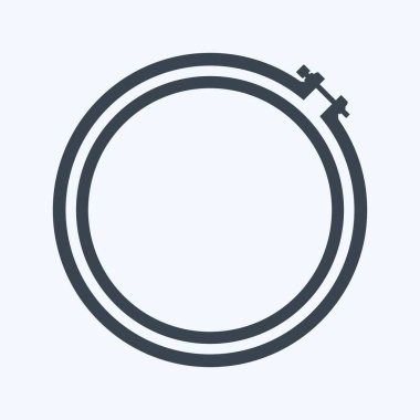 Icon Nakışlı Hoop. Terzi sembolü için uygun. Kabartma tarzı. Basit dizayn edilebilir. tasarım şablonu. Basit gösterim