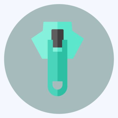 Terzi sembolü için uygun Simge Fermuarı 2. Düz stil. Basit dizayn edilebilir. tasarım şablonu. Basit gösterim