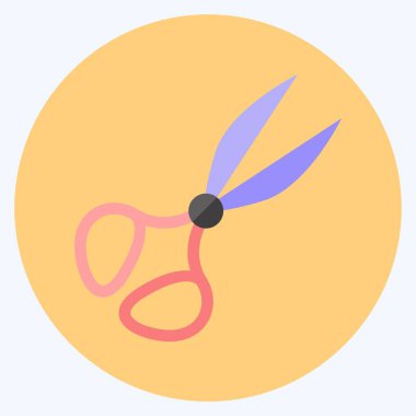 Terzi sembolü için uygun bir makas ikilisi. Düz stil. Basit dizayn edilebilir. tasarım şablonu. Basit gösterim