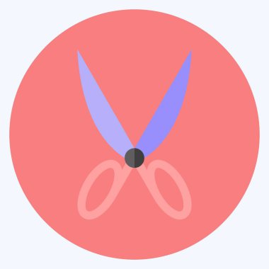 Terzi sembolü için uygun Makas 1 ikilisi. Düz stil. Basit dizayn edilebilir. tasarım şablonu. Basit gösterim