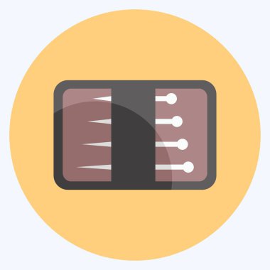 Icon Needles Paketi. Terzi sembolü için uygun. Düz stil. Basit dizayn edilebilir. tasarım şablonu. Basit gösterim