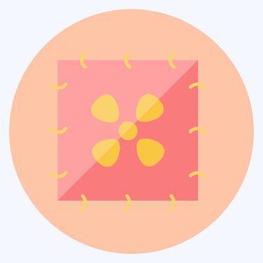 Simge işlemeli desen. Terzi sembolü için uygun. Düz stil. Basit dizayn edilebilir. tasarım şablonu. Basit gösterim