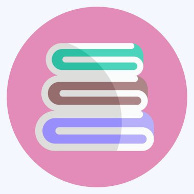 Simge katlanmış giysiler. Terzi sembolü için uygun. Düz stil. Basit dizayn edilebilir. tasarım şablonu. Basit gösterim