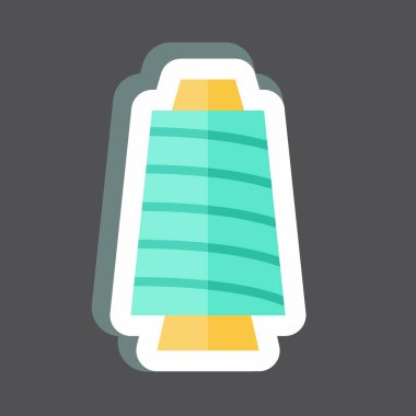 Etiket İpliği Makarası. Terzi sembolü için uygun. Basit dizayn edilebilir. tasarım şablonu. Basit gösterim