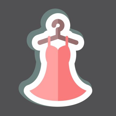 Etiketli Elbise. Terzi sembolü için uygun. Basit dizayn edilebilir. tasarım şablonu. Basit gösterim