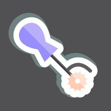 Etiket Rotary Kesme Kumaşı. Terzi sembolü için uygun. Basit dizayn edilebilir. tasarım şablonu. Basit gösterim