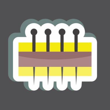 Etiket iğnesi tutacağı. Terzi sembolü için uygun. Basit dizayn edilebilir. tasarım şablonu. Basit gösterim