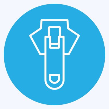 Terzi sembolü için uygun Simge Fermuarı 2. Mavi gözlü. Basit dizayn edilebilir. tasarım şablonu. Basit gösterim