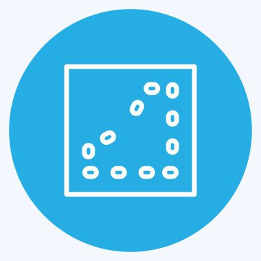 Simge Dikiş Hatları. Terzi sembolü için uygun. Mavi gözlü. Basit dizayn edilebilir. tasarım şablonu. Basit gösterim