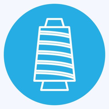 Simge İpliği Spool. Terzi sembolü için uygun. Mavi gözlü. Basit dizayn edilebilir. tasarım şablonu. Basit gösterim