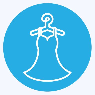 Simge Dikişli Elbise. Terzi sembolü için uygun. Mavi gözlü. Basit dizayn edilebilir. tasarım şablonu. Basit gösterim