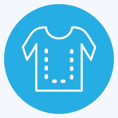 Simge Dikiş Çizgileri. Terzi sembolü için uygun. Mavi gözlü. Basit dizayn edilebilir. tasarım şablonu. Basit gösterim