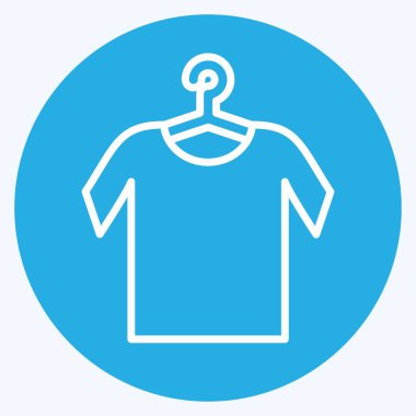 Askıda Icon Shirt. Terzi sembolü için uygun. Mavi gözlü. Basit dizayn edilebilir. tasarım şablonu. Basit gösterim