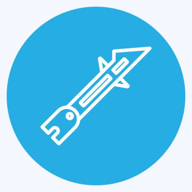 Simge Dikiş Göstergesi. Terzi sembolü için uygun. Mavi gözlü. Basit dizayn edilebilir. tasarım şablonu. Basit gösterim