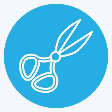 Terzi sembolü için uygun bir makas ikilisi. Mavi gözlü. Basit dizayn edilebilir. tasarım şablonu. Basit gösterim