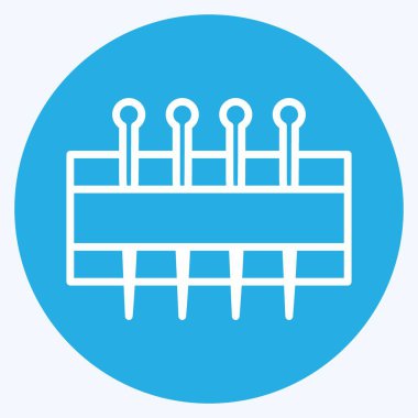 Icon Needles Holder. Terzi sembolü için uygun. Mavi gözlü. Basit dizayn edilebilir. tasarım şablonu. Basit gösterim
