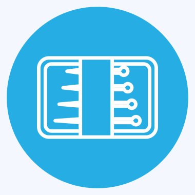 Icon Needles Paketi. Terzi sembolü için uygun. Mavi gözlü. Basit dizayn edilebilir. tasarım şablonu. Basit gösterim