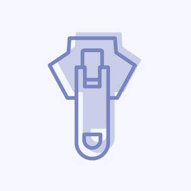 Terzi sembolü için uygun Simge Fermuarı 2. İki ton stili. Basit dizayn edilebilir. tasarım şablonu. Basit gösterim